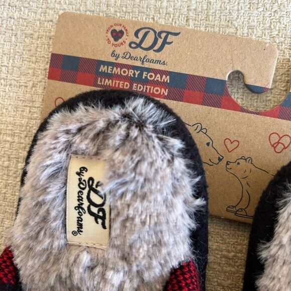 Dearfoams Lil Bear Buffalo Check Clog Slipper NWT - Picture 7 of 13